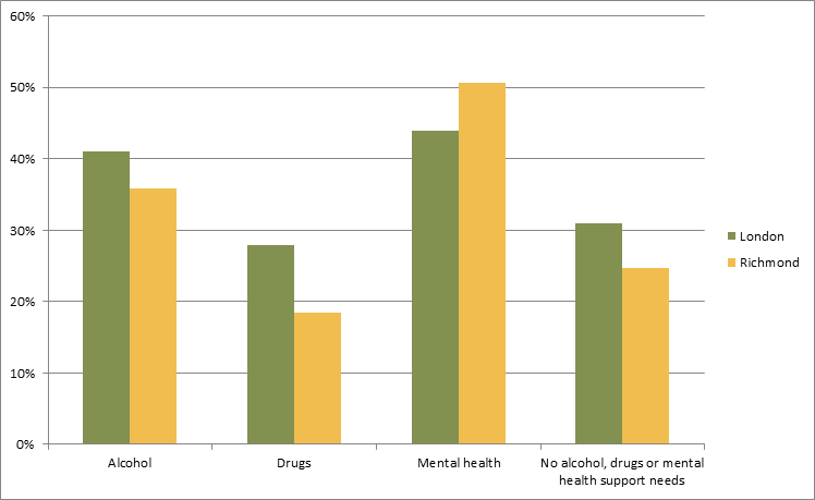 Figure 8: CHAIN Data on the Support Needs of Rough Sleepers in London 2012/13